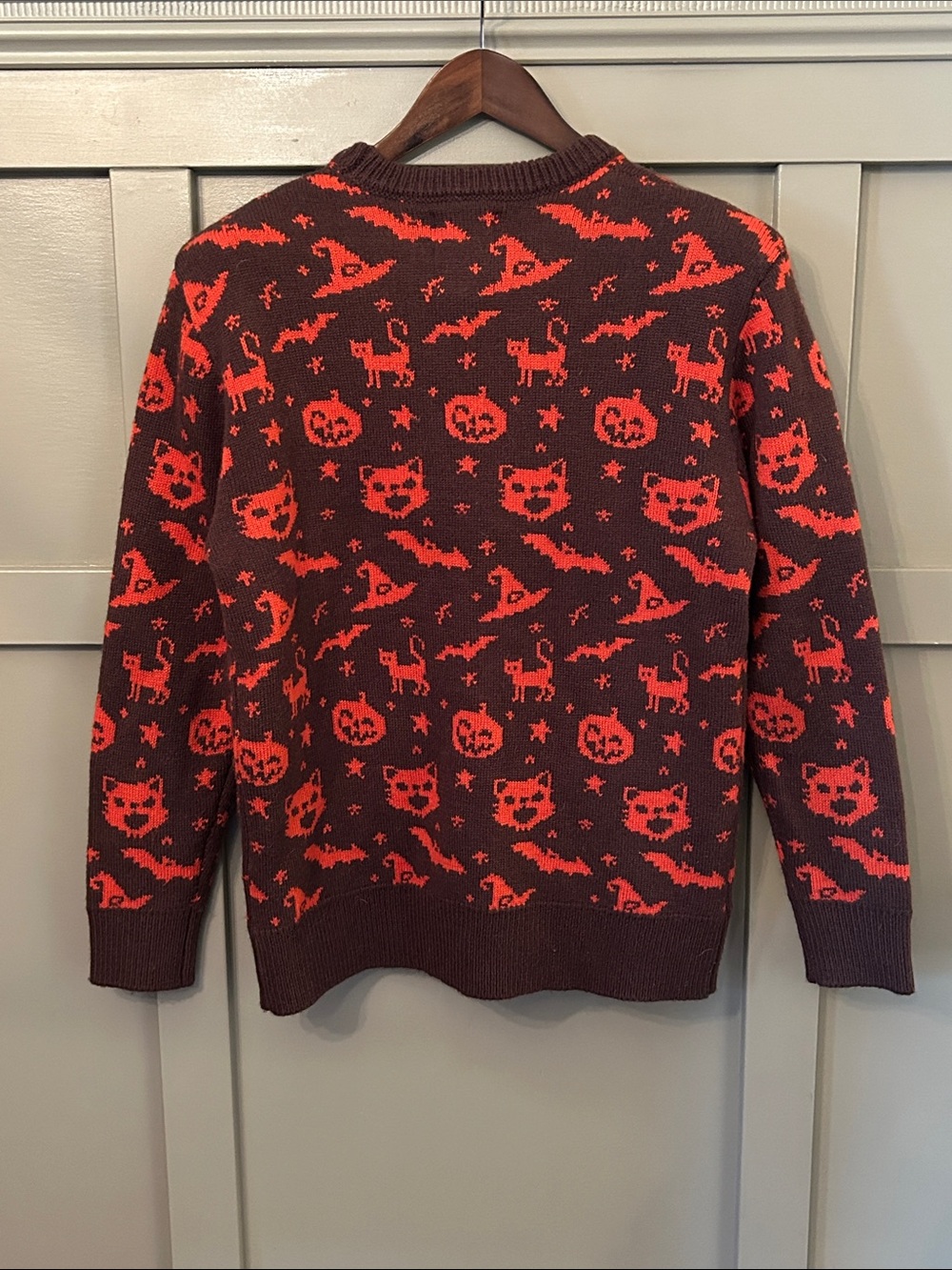 Kiel James Patrick Hocus Pocus Halloween Sweater Wool Blend Brown Orange Small - Picture 6 of 8